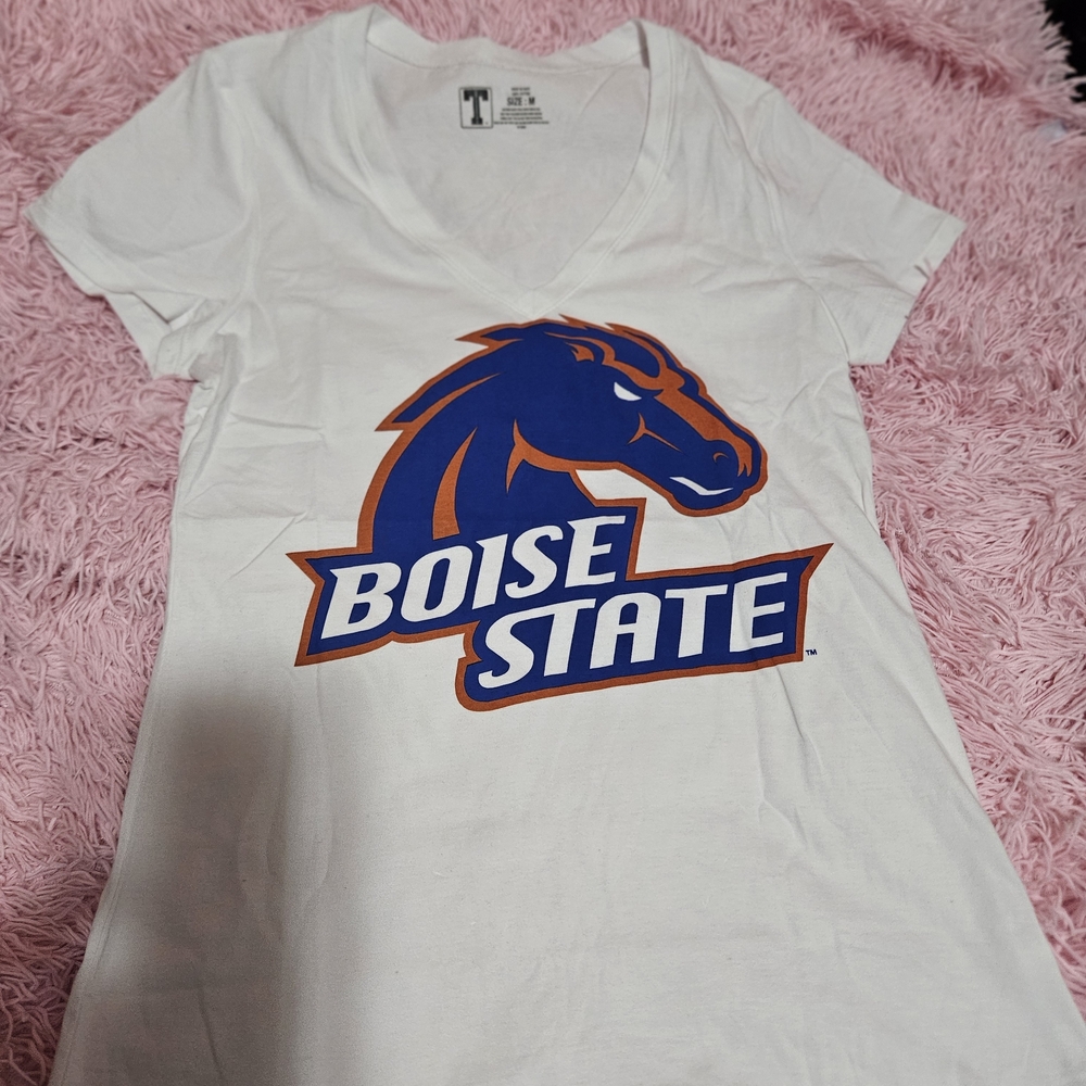 Boise State Women's White Short Sleeve Tee